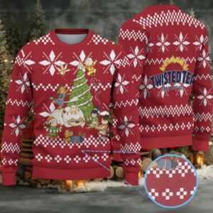 Red Twisted Tea Avatar Snowflake Pattern Ugly Sweater