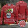 Red Fair Isle Reindeer and Tree Ugly Christmas Sweater Jack Daniel’s Whiskey with Baby Groot Holding Bottle