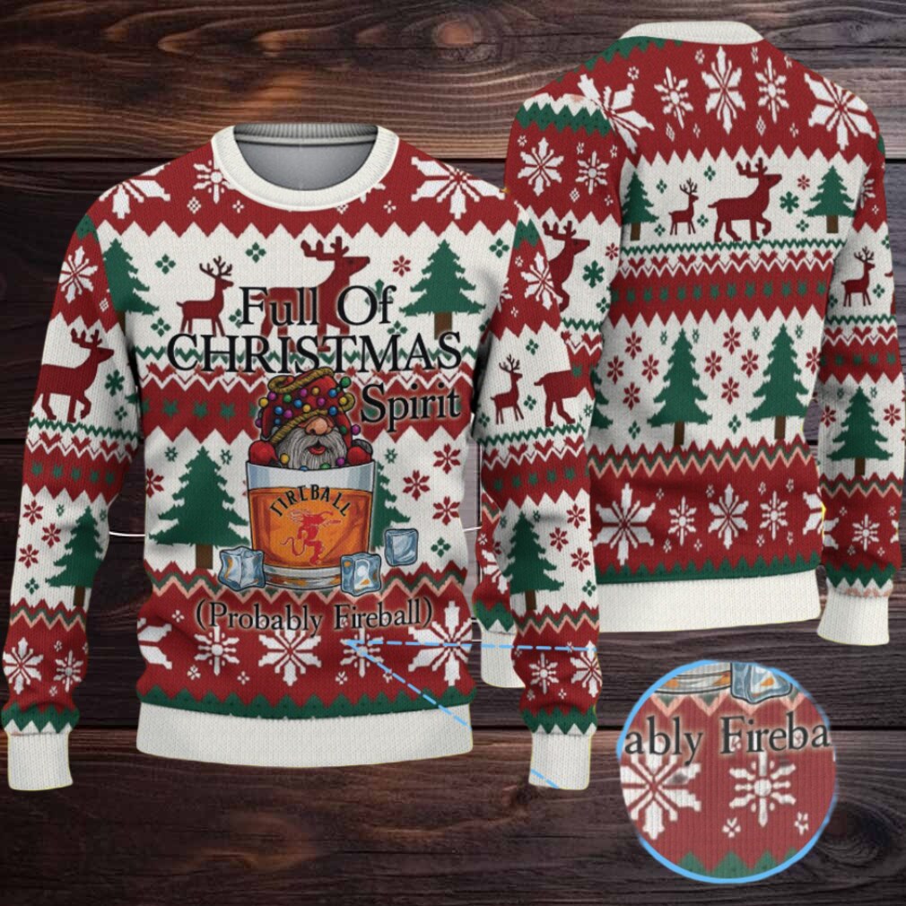 Red, White & Green Fair Isle Reindeer & Christmas Tree Bacardi Ugly Christmas Sweater Red, White & Green Fair Isle Reindeer & Christmas Tree Bacardi Ugly Christmas Sweater