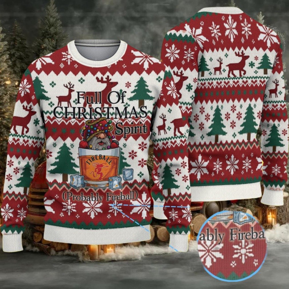 Red, White & Green Fair Isle Reindeer & Christmas Tree Bacardi Ugly Christmas Sweater Red, White & Green Fair Isle Reindeer & Christmas Tree Bacardi Ugly Christmas Sweater