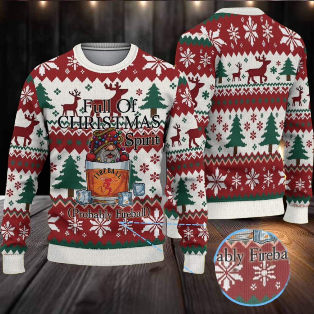 Red, White & Green Fair Isle Reindeer & Christmas Tree Bacardi Ugly Christmas Sweater Red, White & Green Fair Isle Reindeer & Christmas Tree Bacardi Ugly Christmas Sweater