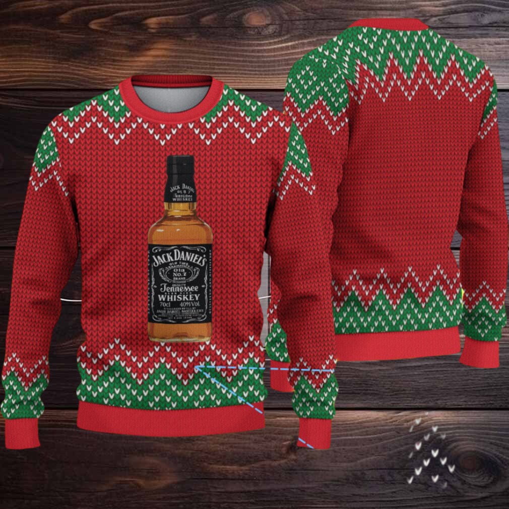 Red and Green Chevron Knit Ugly Christmas Sweater Jack Daniel’s Tennessee Whiskey Bottle Pattern, Red and Green Chevron Knit Ugly Christmas Sweater Jack Daniel’s Tennessee Whiskey Bottle Pattern,
