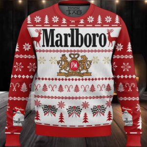Reindeer Racing Marlboro Ugly Christmas Sweater