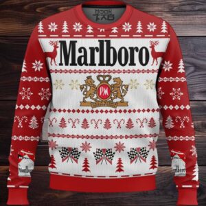 Reindeer Racing Marlboro Ugly Christmas Sweater