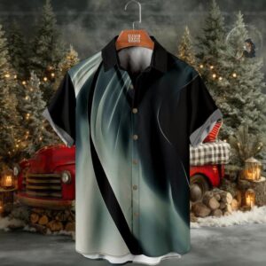 Rock Wave Print Casual Breathable Short Sleeve Hawaiian Shirts