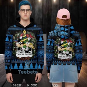 Carolina Panthers Charlie Brown And Snoopy 3D Ugly Hoodie Print
