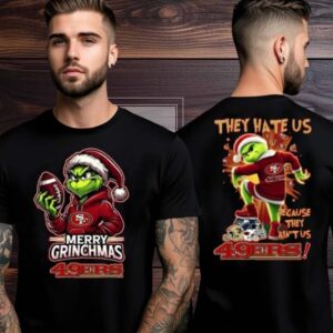 San Francisco 49ers Grinch Merry Christmas Grinchmas 2025 Personalized Football Logo Two Sided Shirt
