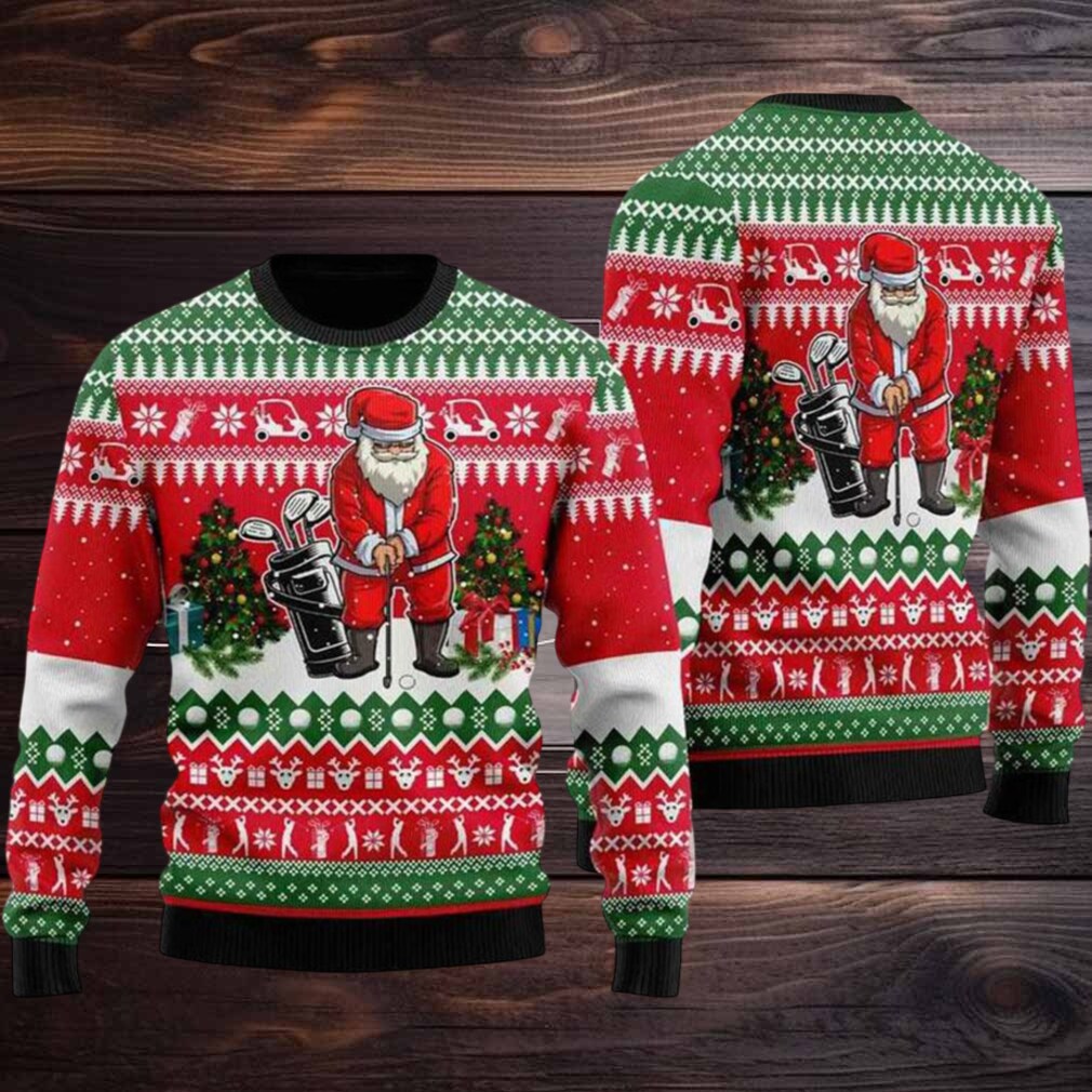 Santa Golfer Ugly Christmas Sweater Santa Golfer Ugly Christmas Sweater