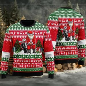 Santa Golfer Ugly Christmas Sweater