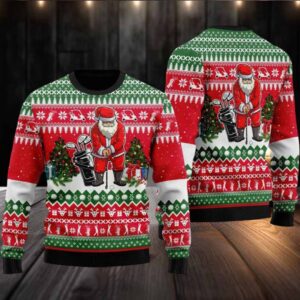 Santa Golfer Ugly Christmas Sweater