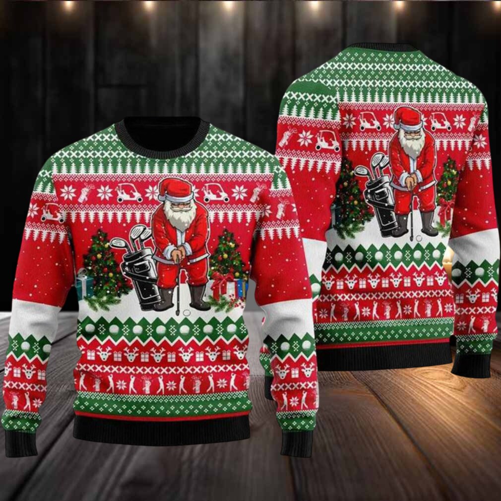 Santa Golfer Ugly Christmas Sweater Santa Golfer Ugly Christmas Sweater