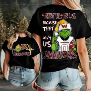 Santa Grinch Washington Commanders They Hate Us Because They Ain’t Us Heat Beat shirt