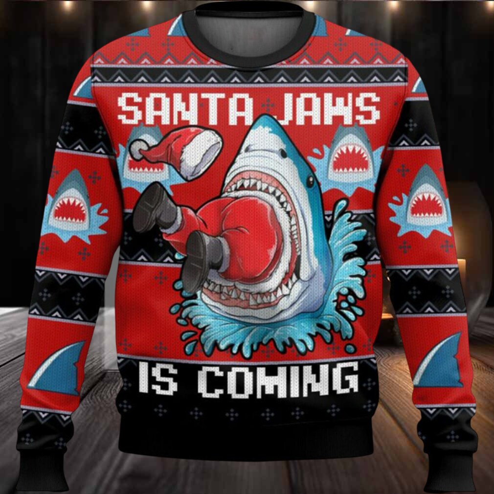 Santa Jaws Is Coming Ugly Christmas Sweater Santa Jaws Is Coming Ugly Christmas Sweater