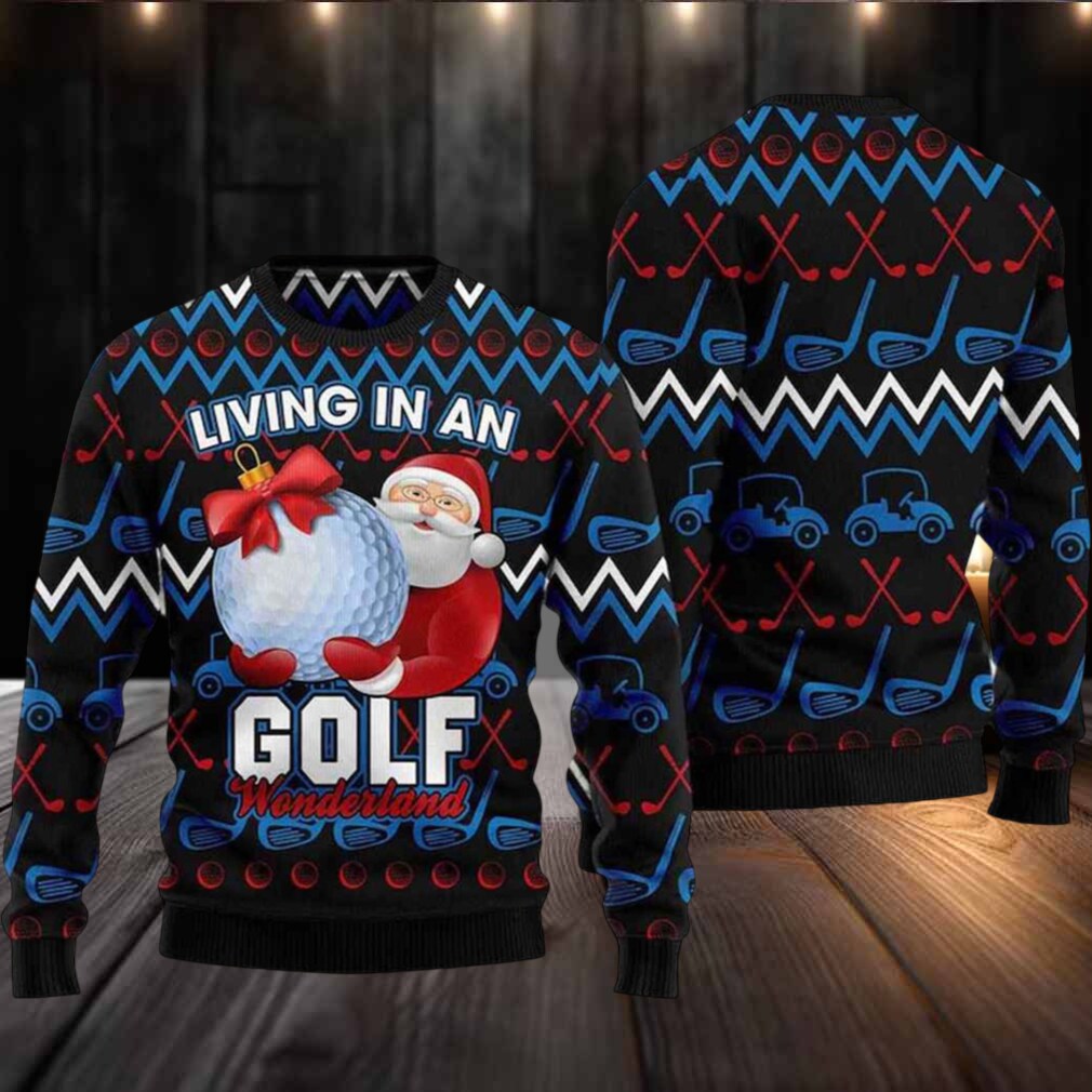 Santa Living In An Golf Wonderland Ugly Christmas Sweater Santa Living In An Golf Wonderland Ugly Christmas Sweater