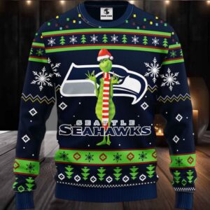Seattle Seahawks Funny Grinch Ugly Christmas Sweater Seattle Seahawks Funny Grinch Ugly Christmas Sweater
