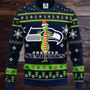 Seattle Seahawks Funny Grinch Ugly Christmas Sweater