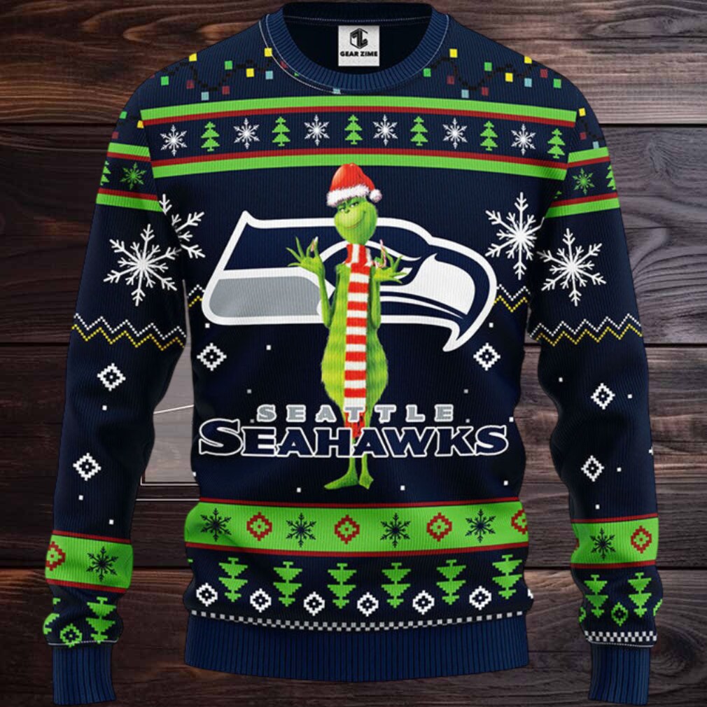 Seattle Seahawks Funny Grinch Ugly Christmas Sweater Seattle Seahawks Funny Grinch Ugly Christmas Sweater