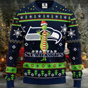 Seattle Seahawks Funny Grinch Ugly Christmas Sweater