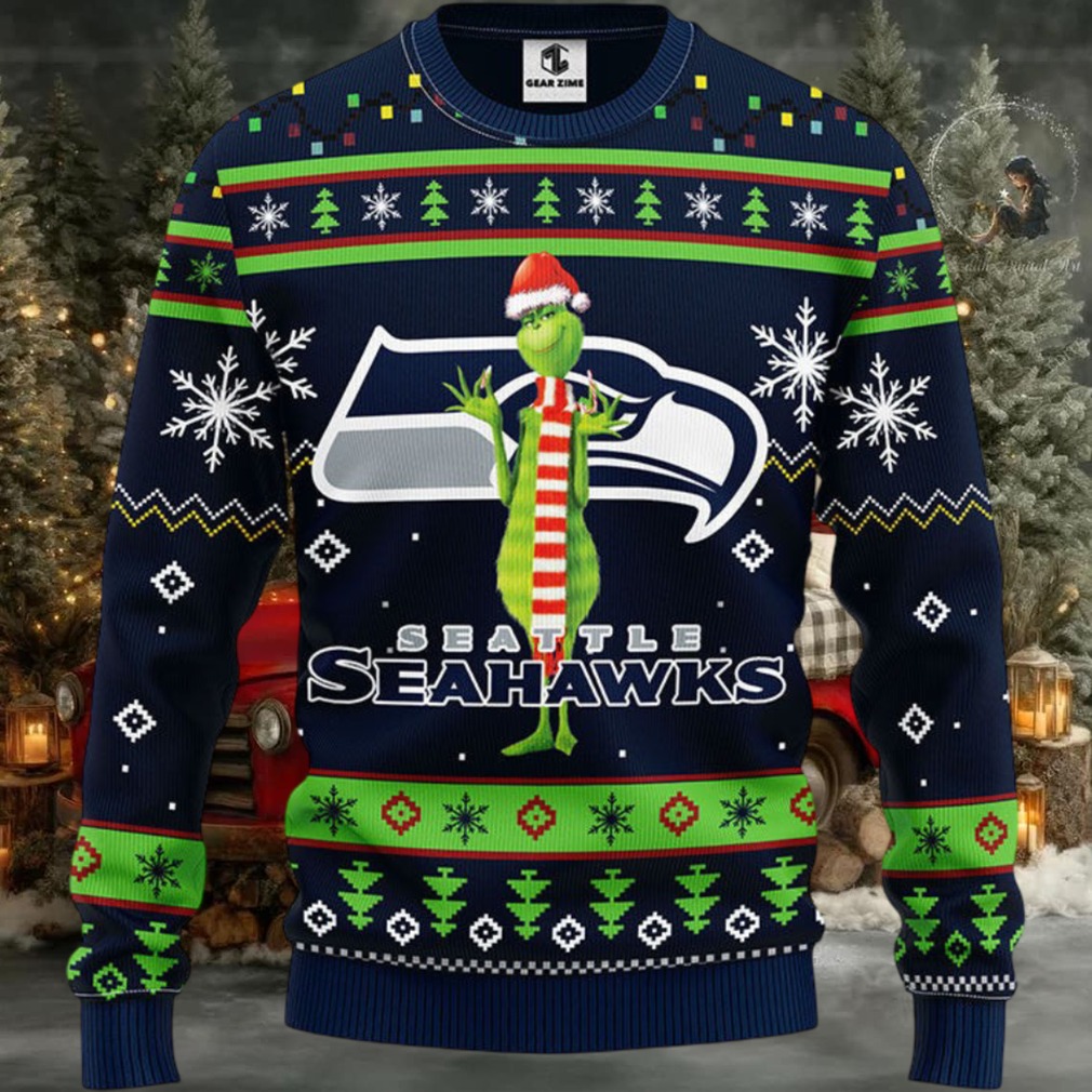 Seattle Seahawks Funny Grinch Ugly Christmas Sweater Seattle Seahawks Funny Grinch Ugly Christmas Sweater