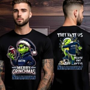 Seattle Seahawks Grinch Merry Christmas Grinchmas 2025 Personalized Football Logo Two Sided Shirt