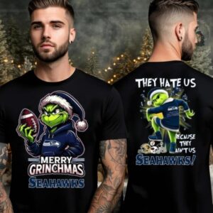 Seattle Seahawks Grinch Merry Christmas Grinchmas 2025 Personalized Football Logo Two Sided Shirt