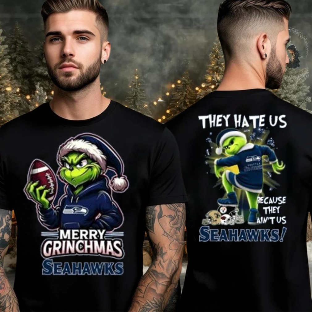 Seattle Seahawks Grinch Merry Christmas Grinchmas 2025 Personalized Football Logo Two Sided Shirt Seattle Seahawks Grinch Merry Christmas Grinchmas 2025 Personalized Football Logo Two Sided Shirt