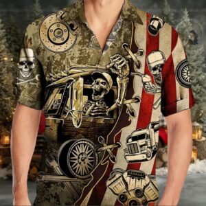 Skull Trucker American Unisex Hawaiian Shirt