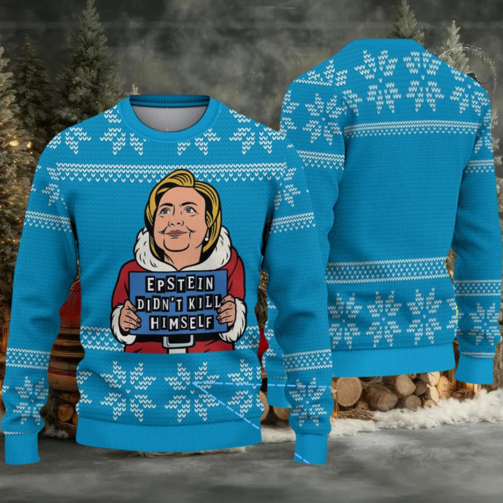 Sky Blue Snowflake Pattern “Epstein Didn’t Kill Himself” Cartoon Santa Ugly Christmas Sweater Sky Blue Snowflake Pattern “Epstein Didn’t Kill Himself” Cartoon Santa Ugly Christmas Sweater
