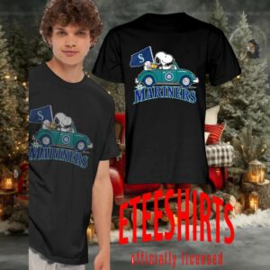 Snoopy driving car Seattle Mariners baseball shirt