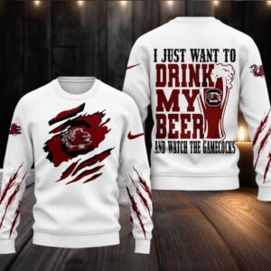 South Carolina Gamecocks NCAA I Just Want To Drink My Beer And Watch Aggies Ugy Christmas Sweater