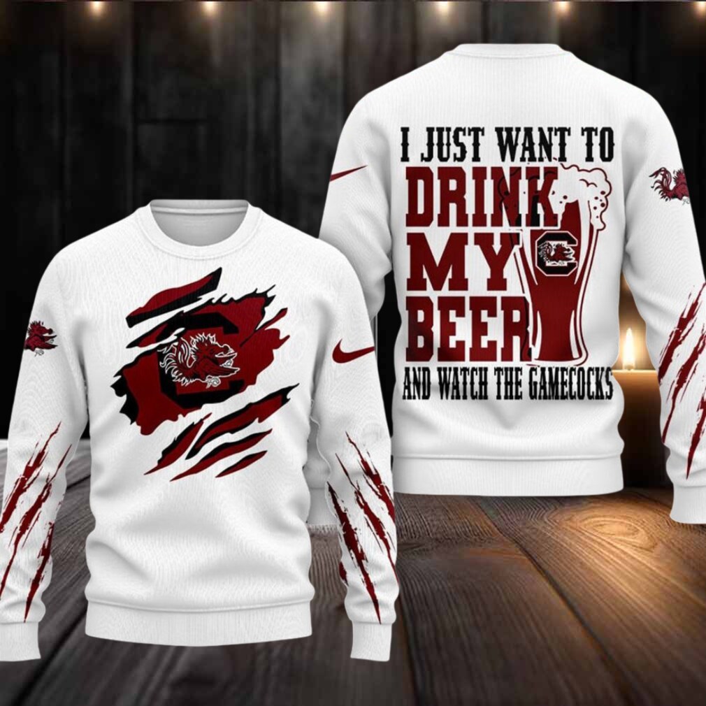 South Carolina Gamecocks NCAA I Just Want To Drink My Beer And Watch Aggies Ugy Christmas Sweater South Carolina Gamecocks NCAA I Just Want To Drink My Beer And Watch Aggies Ugy Christmas Sweater