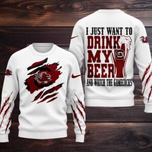 South Carolina Gamecocks NCAA I Just Want To Drink My Beer And Watch Aggies Ugy Christmas Sweater