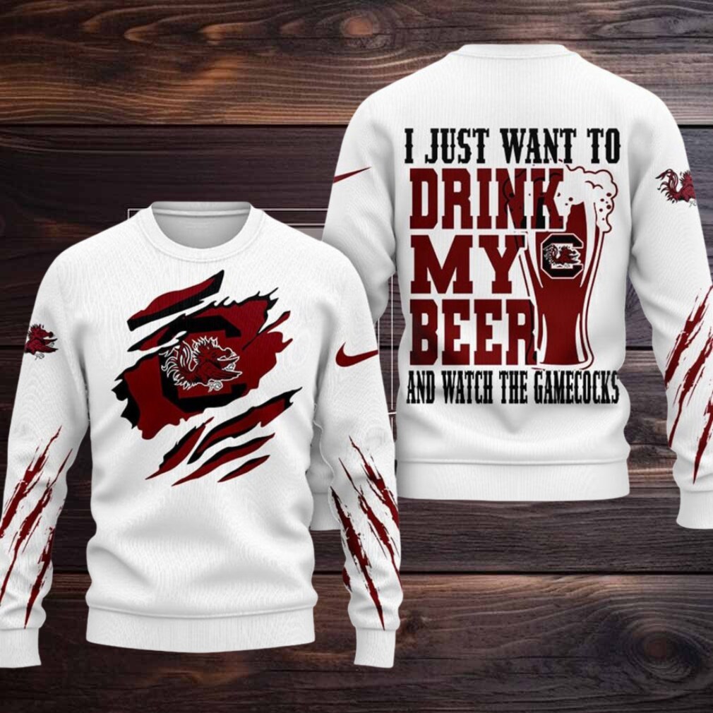 South Carolina Gamecocks NCAA I Just Want To Drink My Beer And Watch Aggies Ugy Christmas Sweater South Carolina Gamecocks NCAA I Just Want To Drink My Beer And Watch Aggies Ugy Christmas Sweater
