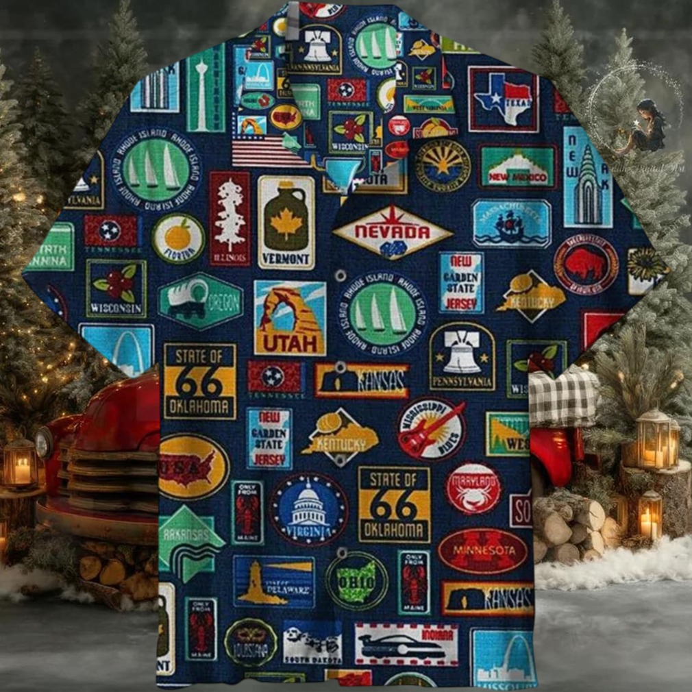 State Signs Collage Hawaiian Shirt State Signs Collage Hawaiian Shirt