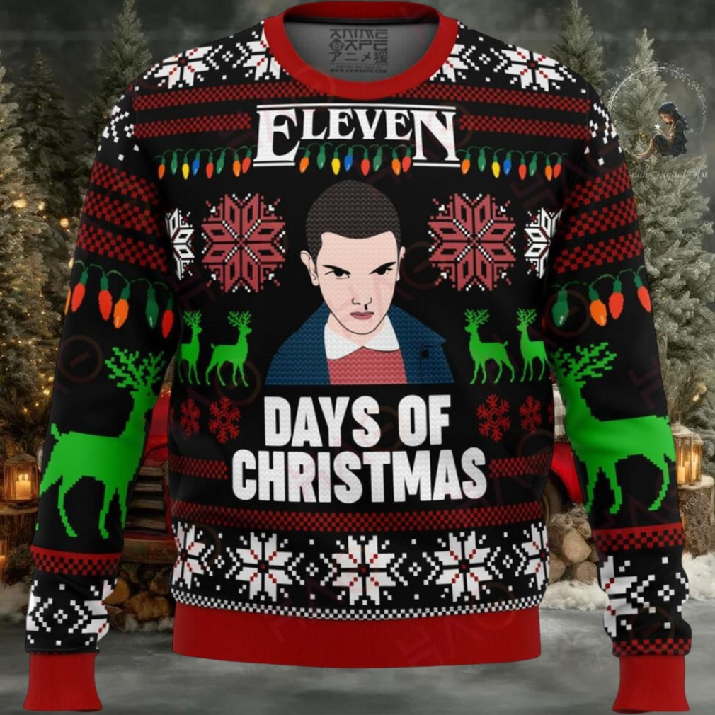 Stranger Things Eleven Days Of Xmas Ugly Christmas Holiday Sweater Stranger Things Eleven Days Of Xmas Ugly Christmas Holiday Sweater