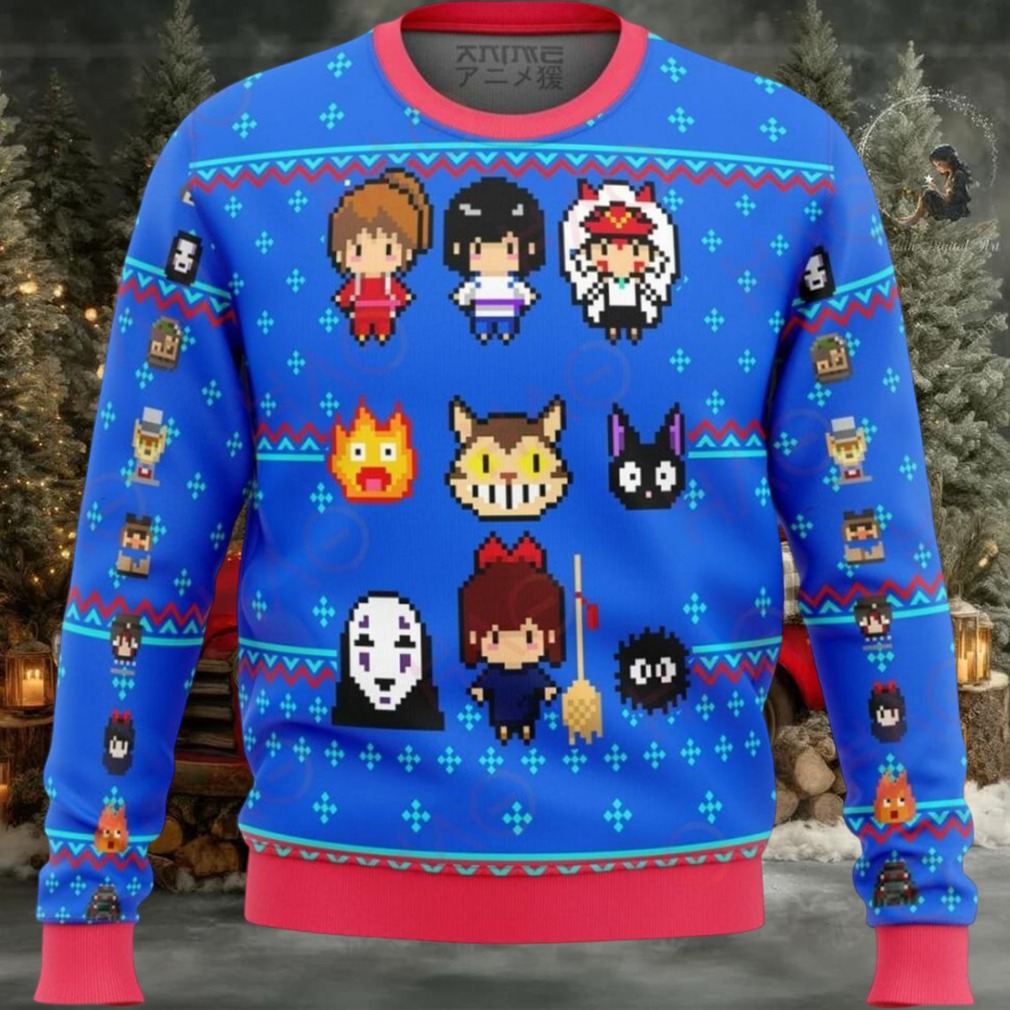 Studio Ghibli Blue Ugly Christmas Holiday Sweater Studio Ghibli Blue Ugly Christmas Holiday Sweater