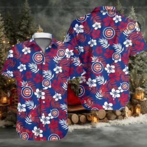 Summer Aloha Red And White Floral Chicago Cubs Hawaiian Shirt
