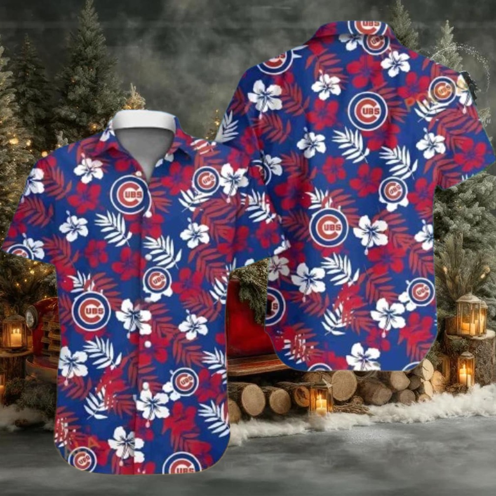Summer Aloha Red And White Floral Chicago Cubs Hawaiian Shirt Summer Aloha Red And White Floral Chicago Cubs Hawaiian Shirt
