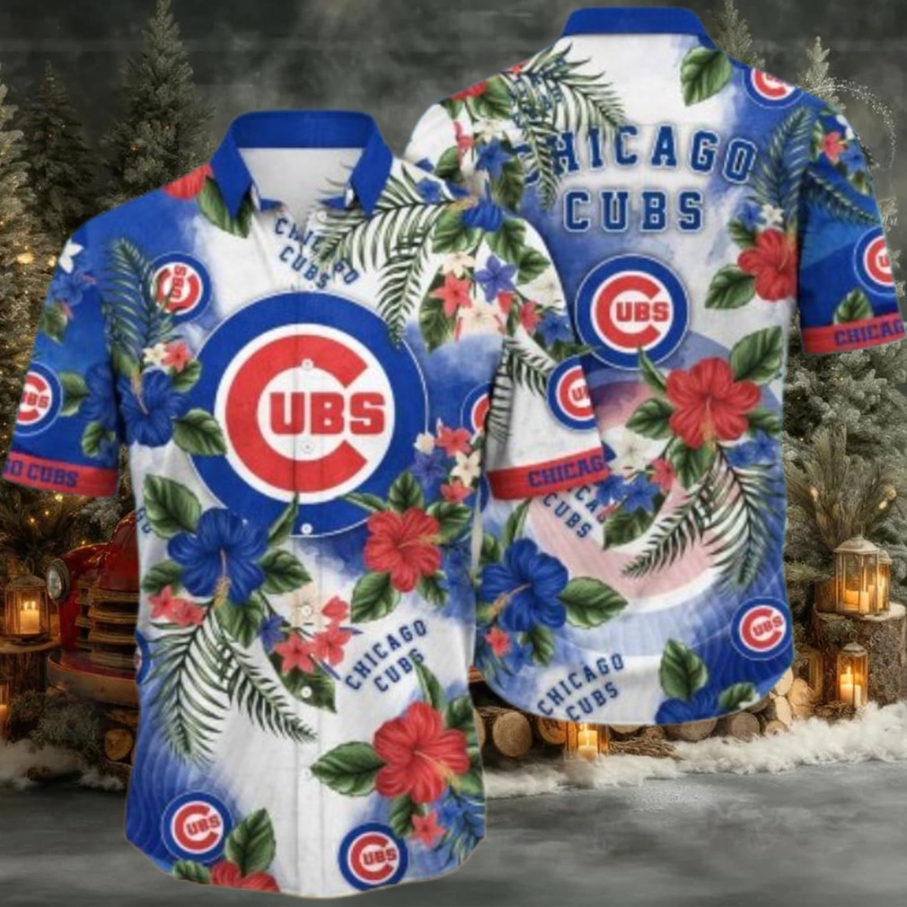 Summer Chicago Cubs Colorful Flower Hawaiian Shirt Summer Chicago Cubs Colorful Flower Hawaiian Shirt