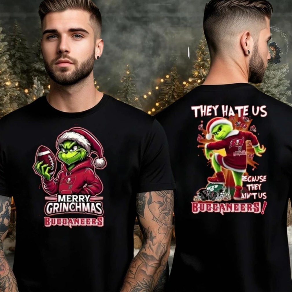 Tampa Bay Buccaneers Grinch Merry Christmas Grinchmas 2025 Personalized Football Logo Two Sided Shirt Tampa Bay Buccaneers Grinch Merry Christmas Grinchmas 2025 Personalized Football Logo Two Sided Shirt