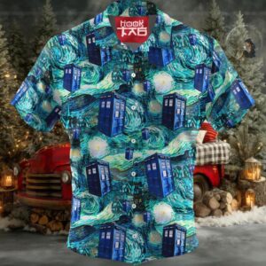 Tardis Starry Night Doctor Who Hawaiian Shirt