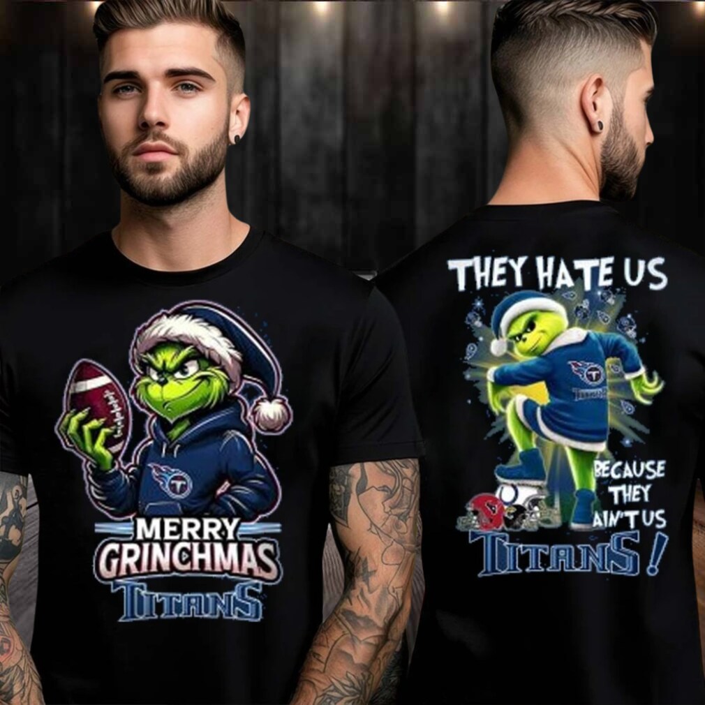 Tennessee Titans Grinch Merry Christmas Grinchmas 2025 Personalized Football Logo Two Sided Shirt Tennessee Titans Grinch Merry Christmas Grinchmas 2025 Personalized Football Logo Two Sided Shirt