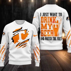 Tennessee Volunteers NCAA I Just Want To Drink My Beer And Watch Aggies Ugy Christmas Sweater Tennessee Volunteers NCAA I Just Want To Drink My Beer And Watch Aggies Ugy Christmas Sweater