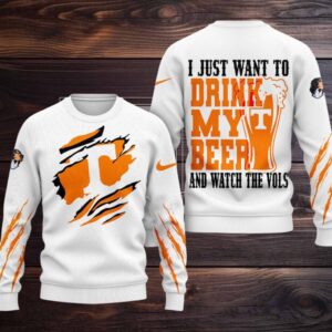 Tennessee Volunteers NCAA I Just Want To Drink My Beer And Watch Aggies Ugy Christmas Sweater
