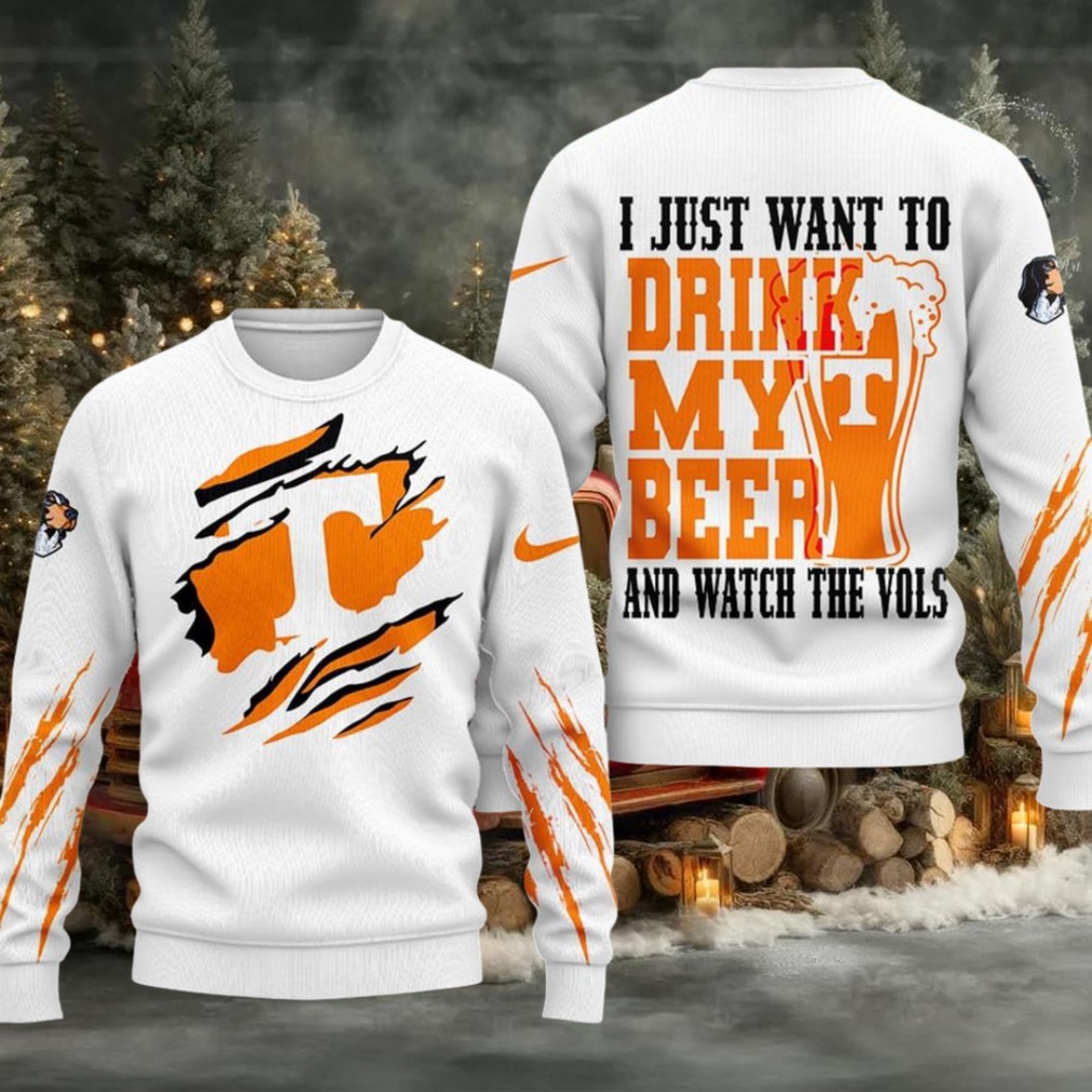 Tennessee Volunteers NCAA I Just Want To Drink My Beer And Watch Aggies Ugy Christmas Sweater Tennessee Volunteers NCAA I Just Want To Drink My Beer And Watch Aggies Ugy Christmas Sweater
