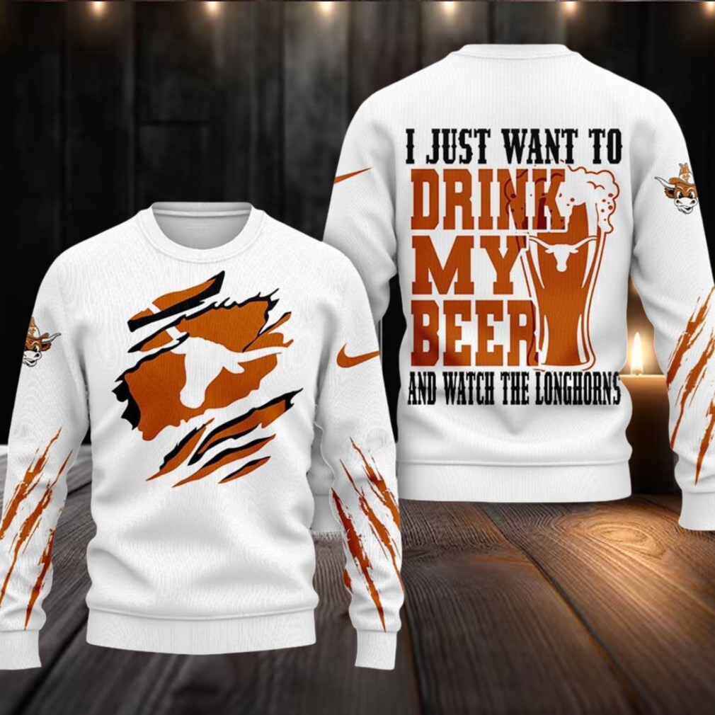 Texas Longhorns NCAA I Just Want To Drink My Beer And Watch Aggies Ugy Christmas Sweater Texas Longhorns NCAA I Just Want To Drink My Beer And Watch Aggies Ugy Christmas Sweater