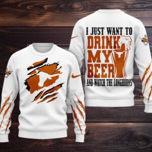 Texas Longhorns NCAA I Just Want To Drink My Beer And Watch Aggies Ugy Christmas Sweater