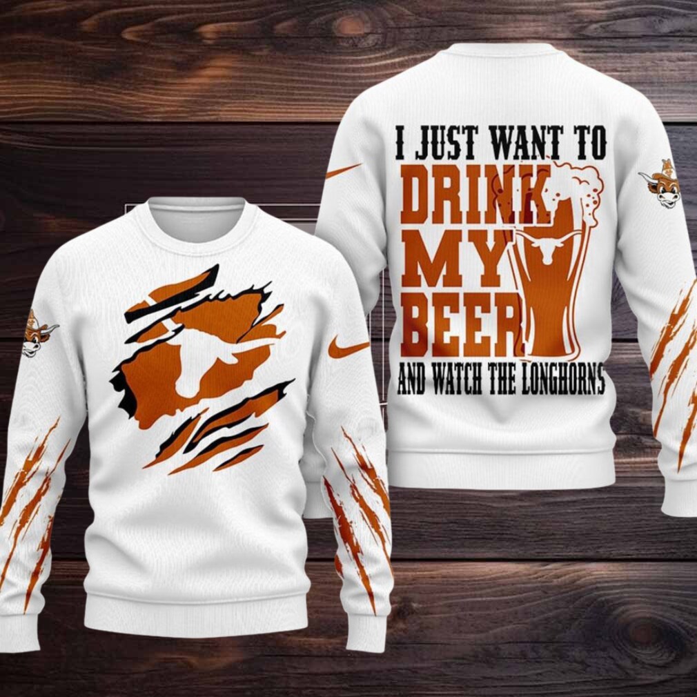 Texas Longhorns NCAA I Just Want To Drink My Beer And Watch Aggies Ugy Christmas Sweater Texas Longhorns NCAA I Just Want To Drink My Beer And Watch Aggies Ugy Christmas Sweater