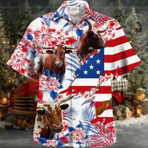 Texas Longhorns Tropical Flower Hawaiian Shirt