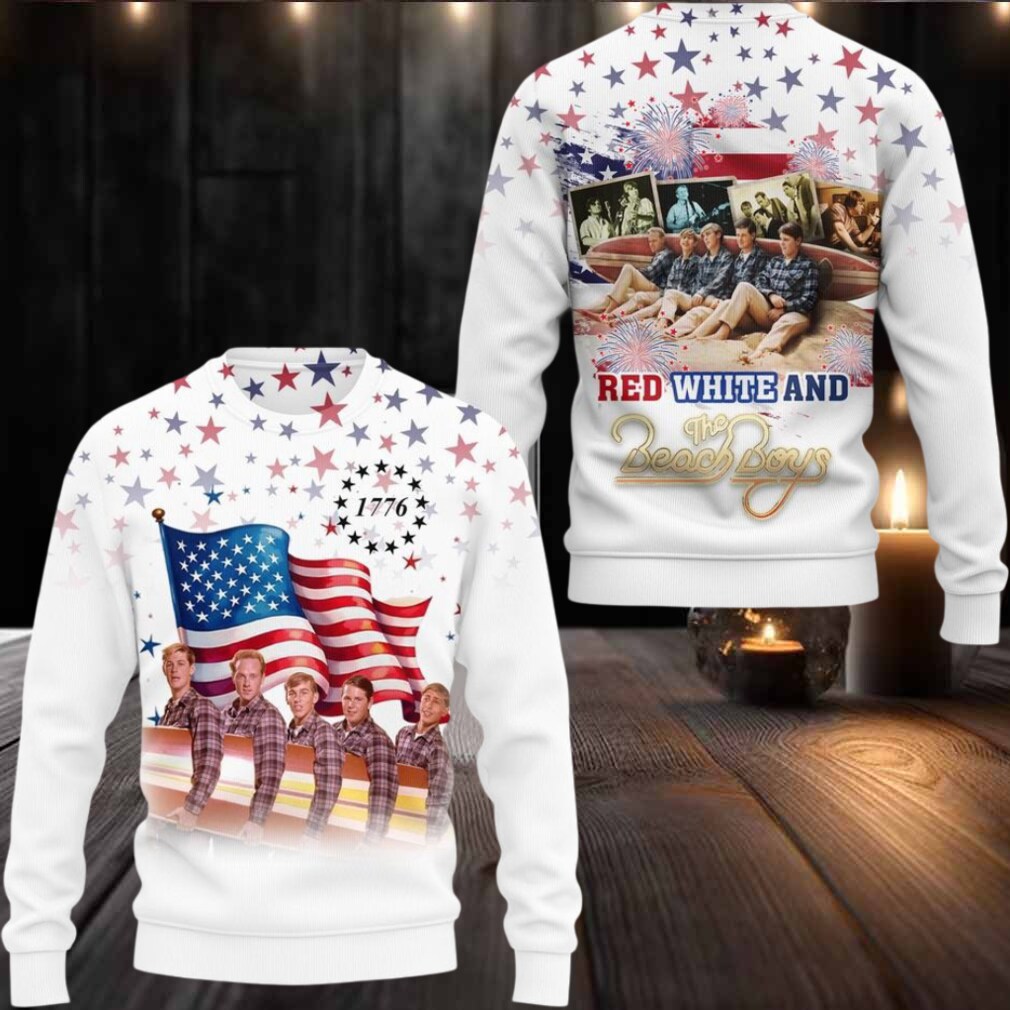 The Beach Boys American Flag Ugly Christmas Sweater The Beach Boys American Flag Ugly Christmas Sweater